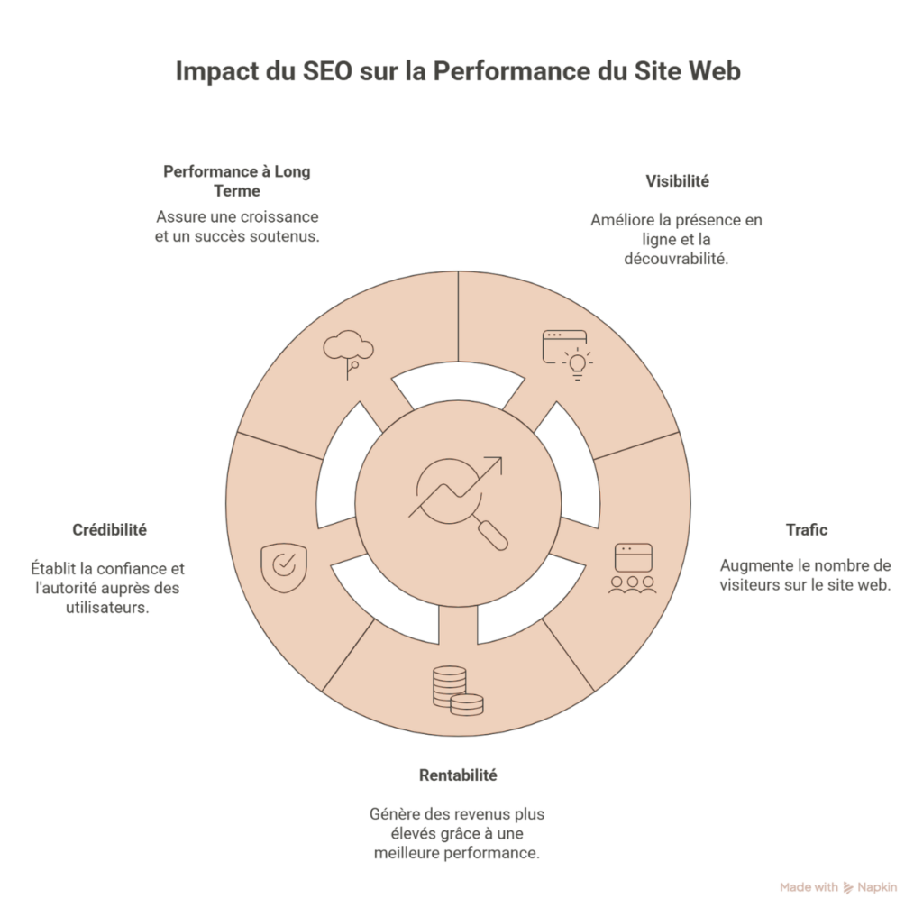 schéma impact du seo sur un site web